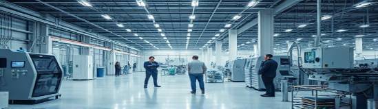 innovative PVC recycling methods, focused, implementing efficient systems, photorealistic, modern recycling facility with automated machinery, highly detailed, technicians monitoring processes, sleek designs, cool tones, industrial lighting, shot with a 28mm lens.