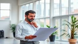 innovative PVC design, thoughtful expression, sketching a plan, photorealistic, modern design studio with large windows, highly detailed, faint music notes, 85mm lens, pastel colors, soft ambient light, shot with a Sony A7R IV